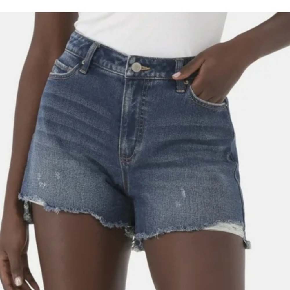 Time & Tru Women's High Rise Denim Jean Shorts Short 4"inseam Size 20